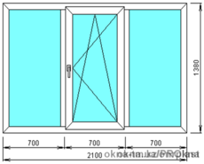 Rehau трехстворчаое окно